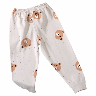 纯棉秋裤打底裤线裤睡裤家居裤男童女童单穿外穿宝宝a类春秋款