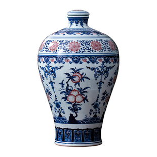 高端手绘景德镇陶瓷酒坛密封存酒缸20斤装青花酒瓶白酒家用泡酒坛