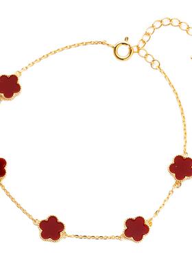 卡洛美幸运五花手链女本命年转运珠手串小众气质简约马年好运手饰