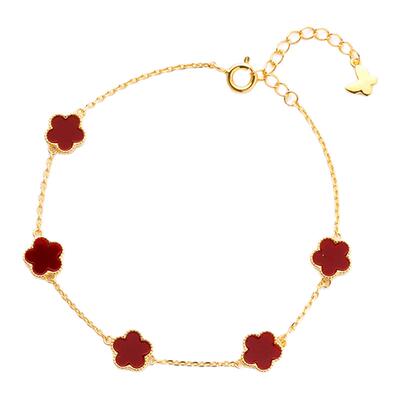 卡洛美幸运五花手链女本命年转运珠手串小众气质简约马年好运手饰