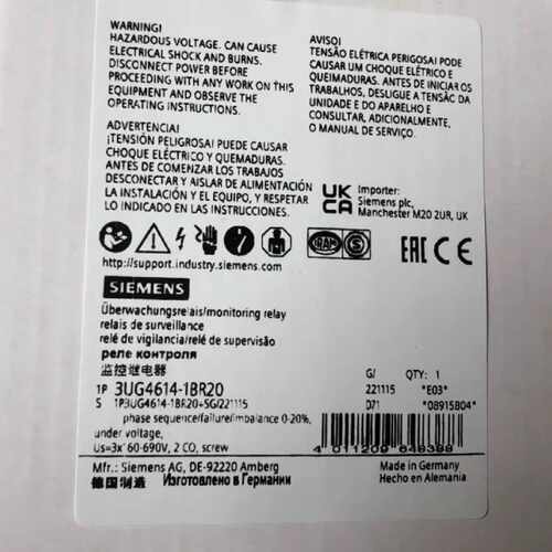 询价- 3UG4614-1BR20 [右] 议价可维修