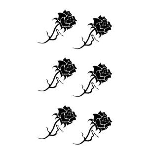 黑色玫瑰花纹身贴防水女持久手指小图案性感锁骨脚踝遮疤文身贴纸