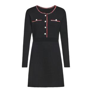 FIVE PLUS小香风连衣裙女针织裙法式气质修身a字裙收腰通勤裙子