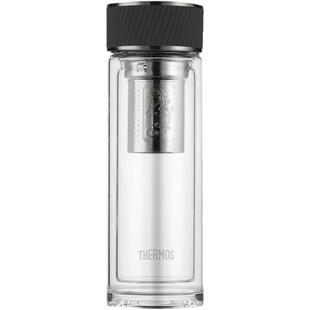 膳魔师双层隔热透明玻璃杯男士茶漏茶滤商务办公泡茶杯子TCGA-400