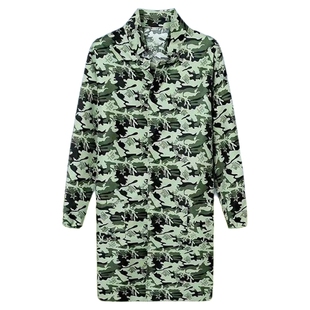 男女通用蓝大褂仓库搬运工作衣劳保工作服长款带帽迷彩大褂罩衣