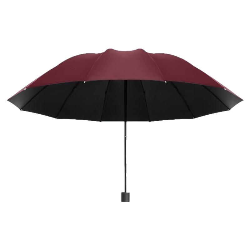 十二骨抗风暴雨伞折叠男女商务三人双人睛雨两用加大伞三折太阳伞