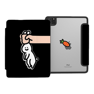 适用苹果ipad保护壳亚克力ipadair5带笔槽10.2英寸黑色兔子胡萝卜ipadpro平板ipad10保护套4防弯硬9代11外壳