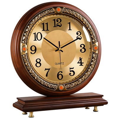 欧式复古实木座钟高端大气中古风