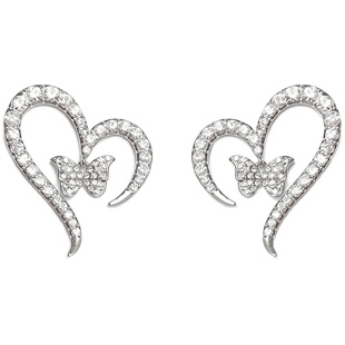 Shiitake 辣妹酷女孩涂鸦爱心蝴蝶吊坠耳夹耳钉