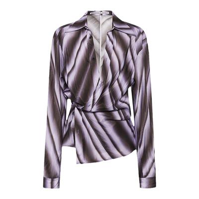 印花斜裁两穿式衬衣分割解构