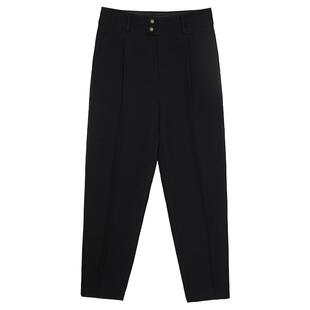 谜底西裤女春季新款通勤风简约时尚高腰纯色九分裤241MK0077