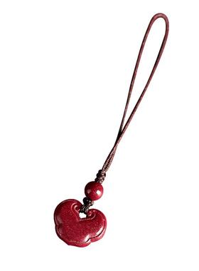 男女万山朱砂同心吉祥锁吊坠