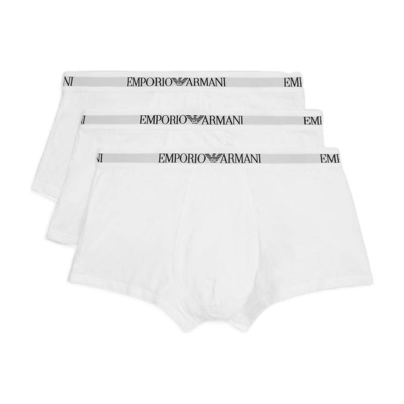 EMPORIO ARMANI/阿玛尼男士三条装纯棉Logo平角内裤套装轻奢礼物
