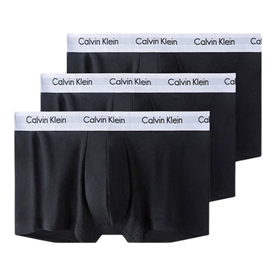 【自营】Calvin Klein/凯文克莱中腰平角短裤四角内裤男女款三条