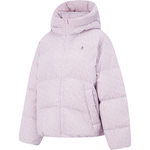 李宁火锅羽绒服丨女士冬季新款连帽短款上衣泡芙衣服鸭绒运动外套