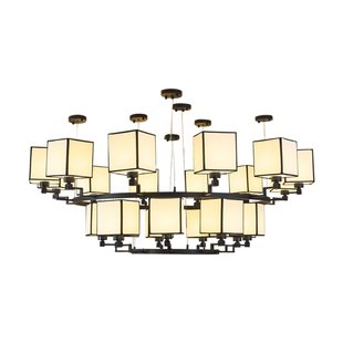 酒店定制大吊灯新中式圆形餐厅吊灯包厢包间主灯具酒楼饭厅宴会厅