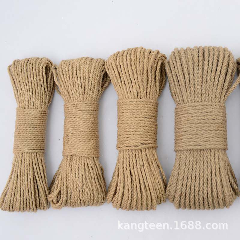 手工编织粗麻绳1-14mm拧麻绳粗细黄编制麻绳麻绳股麻绳