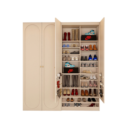 原木奶油风鞋柜大容量玄关储物柜