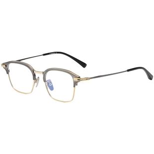 郭富城同款近视眼镜框男款可配度数日系手工超轻纯钛大脸方框眼睛