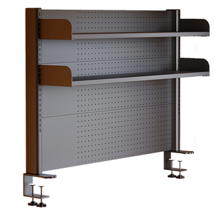 桌面书架洞洞板铁艺儿童学生电脑桌上多层书架办公桌上收纳置物架