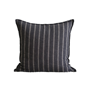 BACKTO卜凸100%亚麻中古抱枕简约条纹侘寂风高级感客厅沙发靠垫