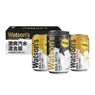 屈臣氏迷你苏打混装200ml*8罐