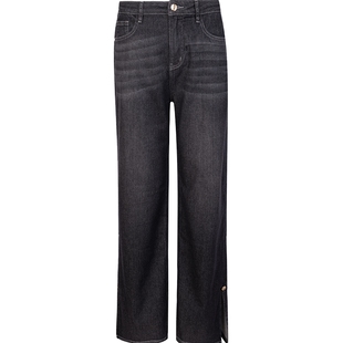 LAURELINE/洛瑞琳牛仔裤2023春季新款休闲简约时髦职场通勤裤子女