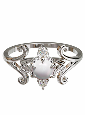 18K 金珍珠戒指复古宫廷风轻奢小众设计感可定制刻字送女友高级感