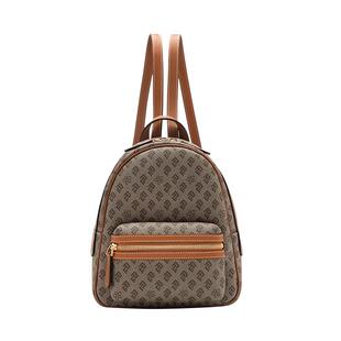 保兰德PLD官方好礼真皮包包女款PVC配皮双肩包小巧拉链休闲背包