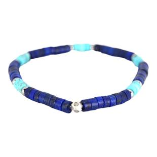 POHIER宝喜儿原创小众设计14K包金珠天然青金石绿松石手链男女