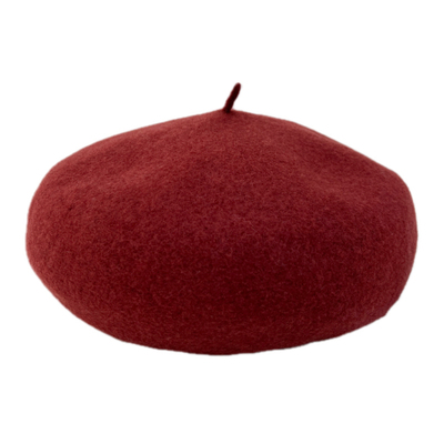 安可拉红色羊毛贝雷帽女士2025秋冬新款蓓蕾帽洋气画家帽子显脸小