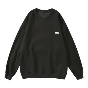 GOGOSOON加绒卫衣男新款2025秋冬圆领无帽加厚长袖套头青少年内搭