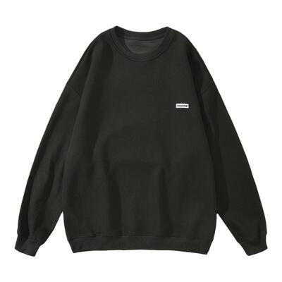 GOGOSOON加绒卫衣男新款2025秋冬圆领无帽加厚长袖套头青少年内搭