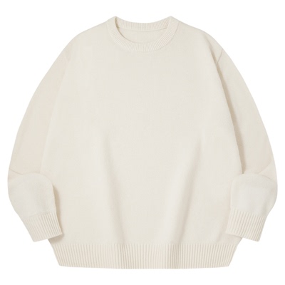 PSO Brand男装女装【羊毛羊绒混纺】毛衣外套宽松圆领针织衫上衣