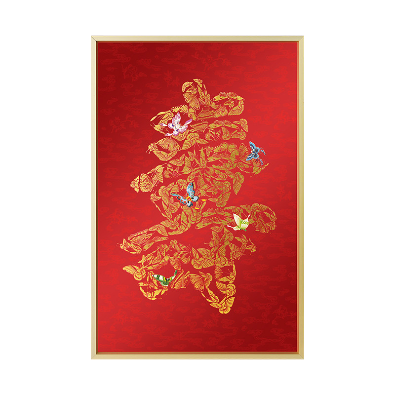 故宫官方百蝶寿艺术挂画