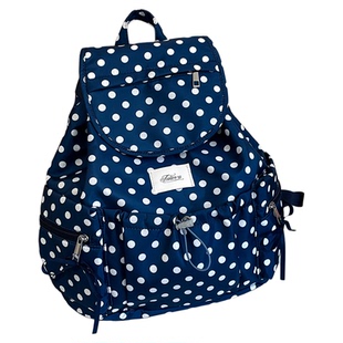 原创设计韩系少女波点小众蝴蝶结双肩背包女生出游通勤书包大容量