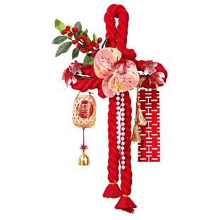结婚中国结喜字门把手挂件婚房布置新房客厅卧室装饰婚礼用品大全