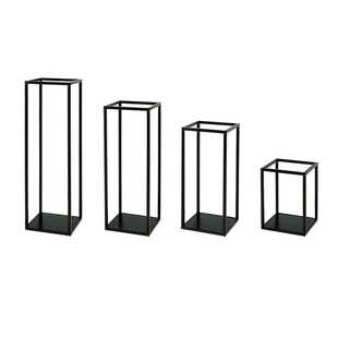 黑色简约造型书架 ins风铁艺立方体 小物品展示架 方形线条收纳架