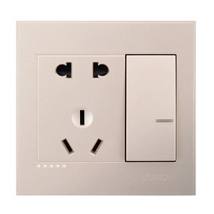 俊朗开关插座正品 官网P系列玫瑰金插座面板多孔开关面板家用套餐