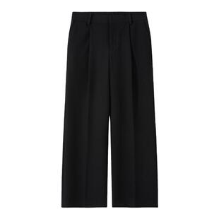 Costful Ro醋酸天丝混纺肌理感TR西裤 高智褶皱微宽直筒休闲长裤