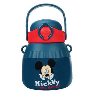 迪士尼米奇儿童保温水杯大肚杯水壶爱莎公主艾吸管直饮口容量男女