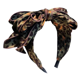 韩国豹纹大蝴蝶结发饰发卡夸张时尚头箍宽边个性网红发箍头饰女潮
