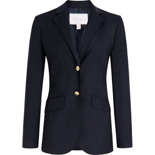 Brooks Brothers/布克兄弟女士秋冬新款绵羊毛金属纽扣西装外套