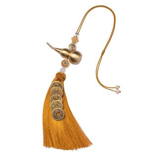 五帝钱葫芦挂件门对门铜钱串纯黄铜破解邻居门挂五吊钱真品吉祥物