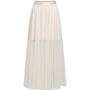 KBNE半身裙女黑色半身裙2025夏季新款绝美小个子纱裙半裙气质裙子