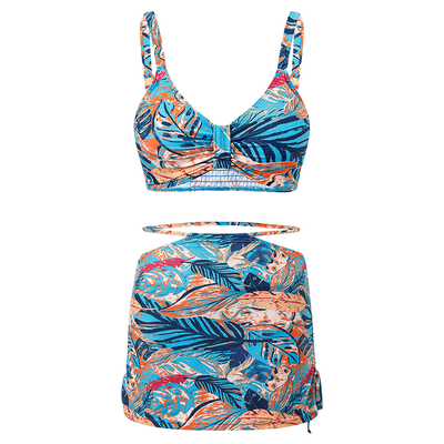 AXESEA比基尼套装女裹裙分体泳衣