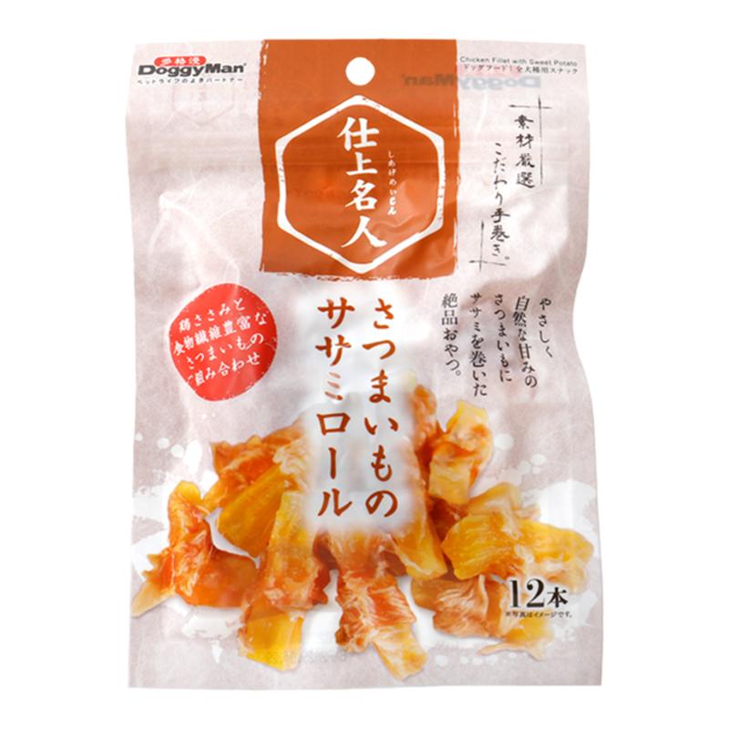 日本多格漫名仕系列狗零食红薯干鸡肉小番薯卷12根番薯干绕鸡肉卷