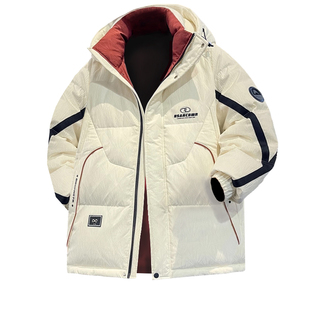 冬季新款青少年高品质男生羽绒服白鸭绒加厚时尚撞色百搭防寒外套