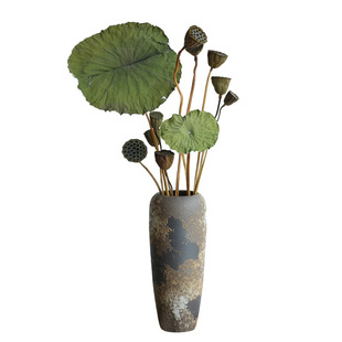 莲蓬荷花干花花束客厅摆设高级感真花天然风干荷叶新中式禅意插花