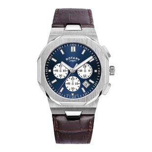 英国ROTARY劳特莱摄政王手表男三眼表盘商务石英表送生日新年礼物